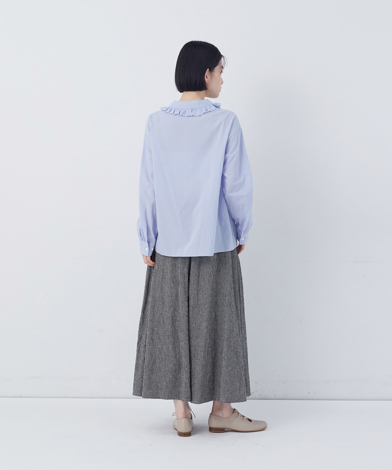 【congés payés】60/ローンフリルシャツ 詳細画像 グレイッシュベージュ 18