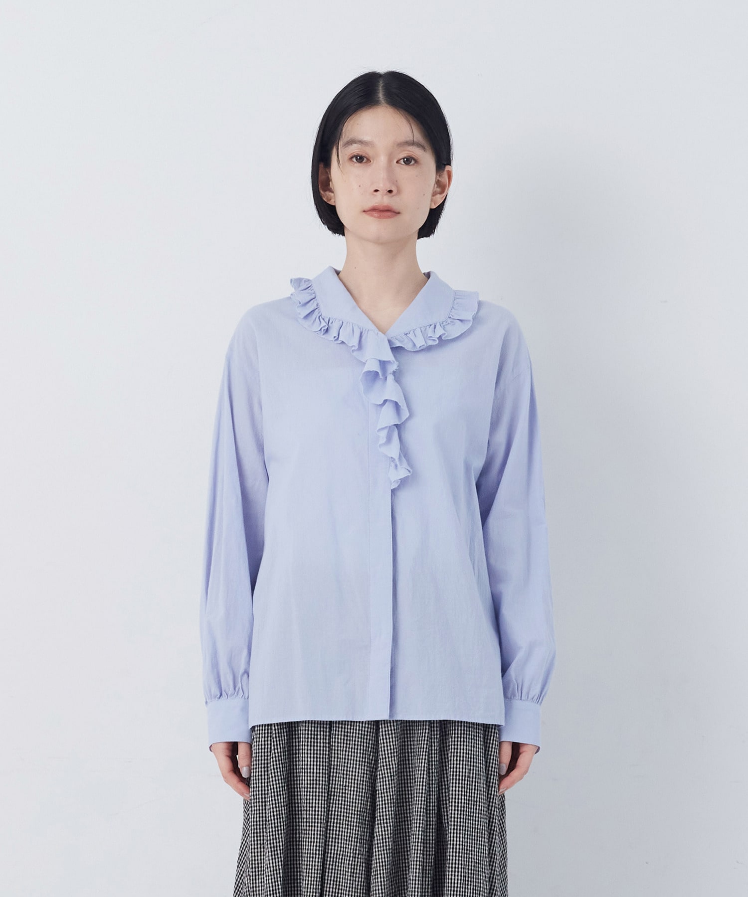 【congés payés】60/ローンフリルシャツ 詳細画像 グレイッシュベージュ 20