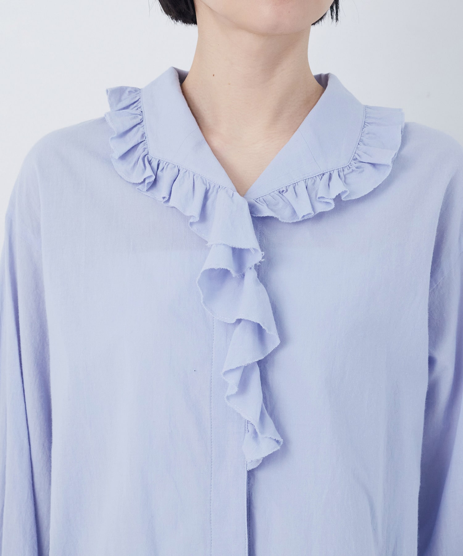 【congés payés】60/ローンフリルシャツ 詳細画像 グレイッシュベージュ 23