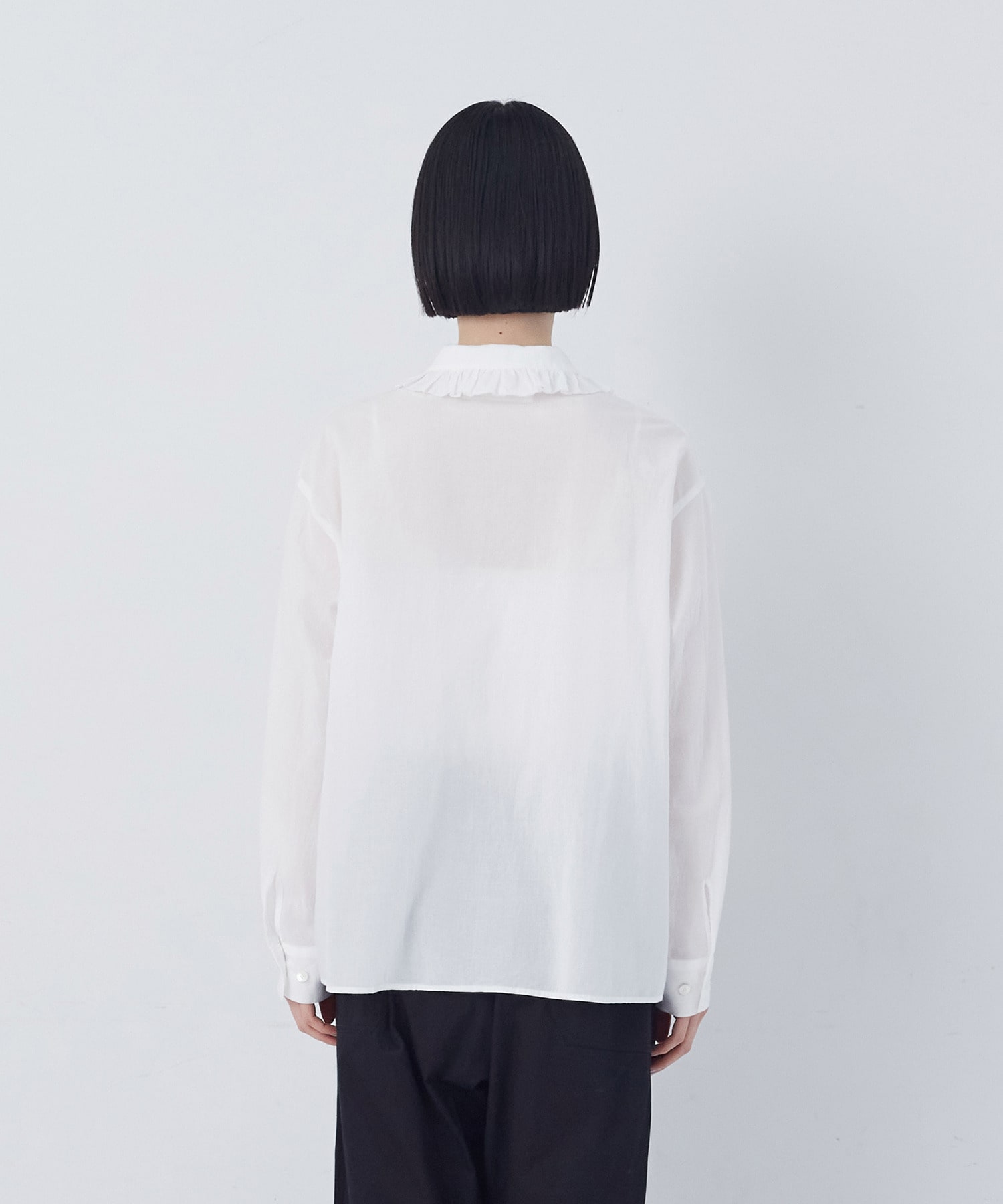 【congés payés】60/ローンフリルシャツ 詳細画像 グレイッシュベージュ 8