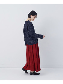 【congés payés】クリンクル加工Ｖネックフリルシャツ 詳細画像 ネイビー 10