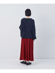 【congés payés】クリンクル加工Ｖネックフリルシャツ 詳細画像 ネイビー 11