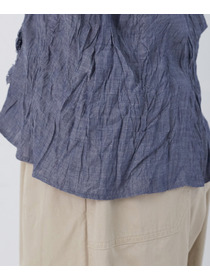 【congés payés】クリンクル加工Ｖネックフリルシャツ 詳細画像 ネイビー 26