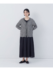 【congés payés】クリンクル加工Ｖネックフリルシャツ 詳細画像 ネイビー 3