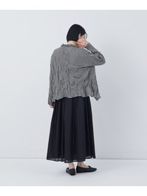 【congés payés】クリンクル加工Ｖネックフリルシャツ 詳細画像 ネイビー 4