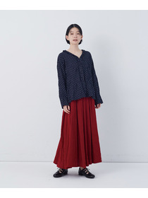 【congés payés】クリンクル加工Ｖネックフリルシャツ 詳細画像 ネイビー 9