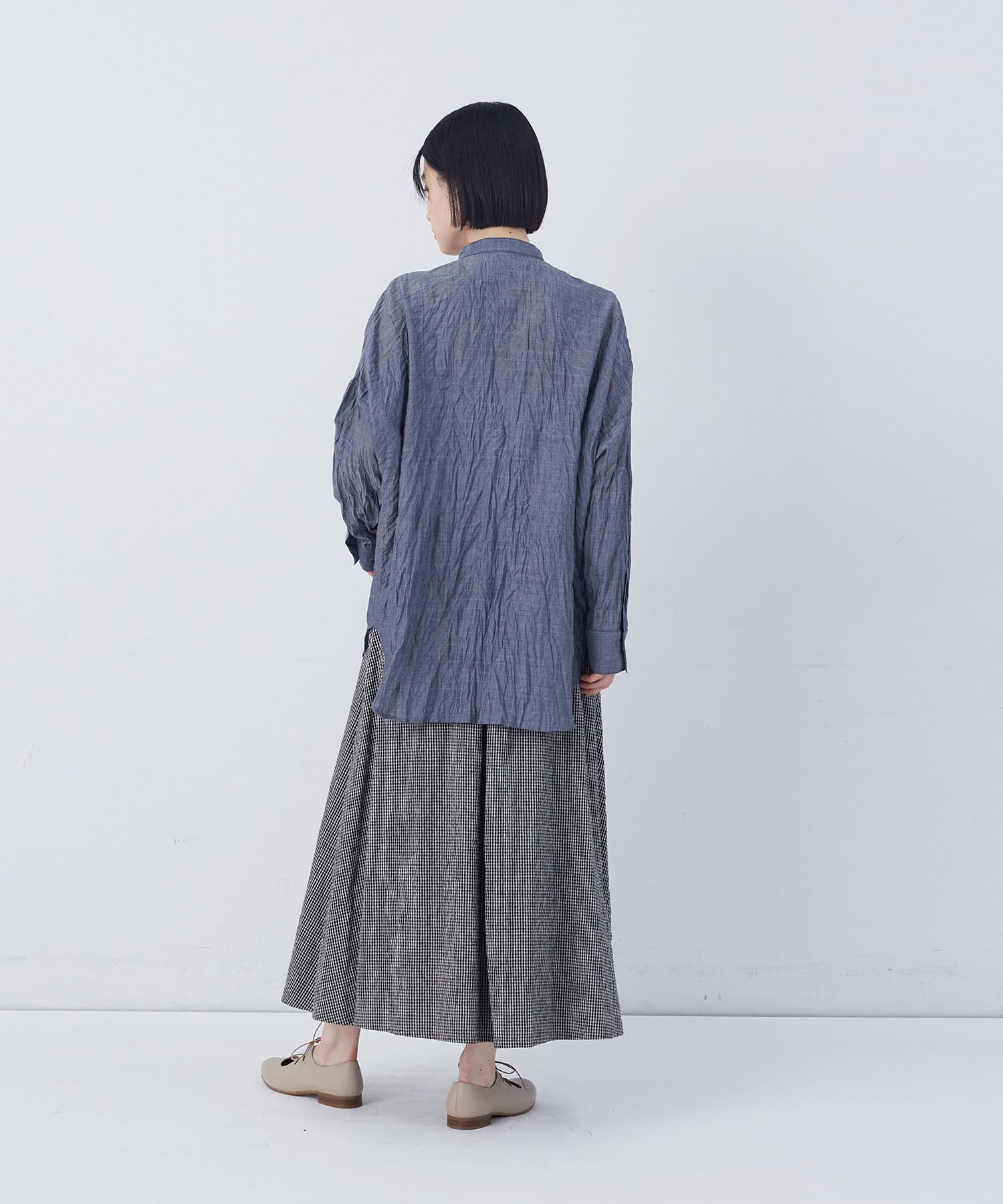 【congés payés】クリンクル加工2wayシャツ 詳細画像 ドット 11