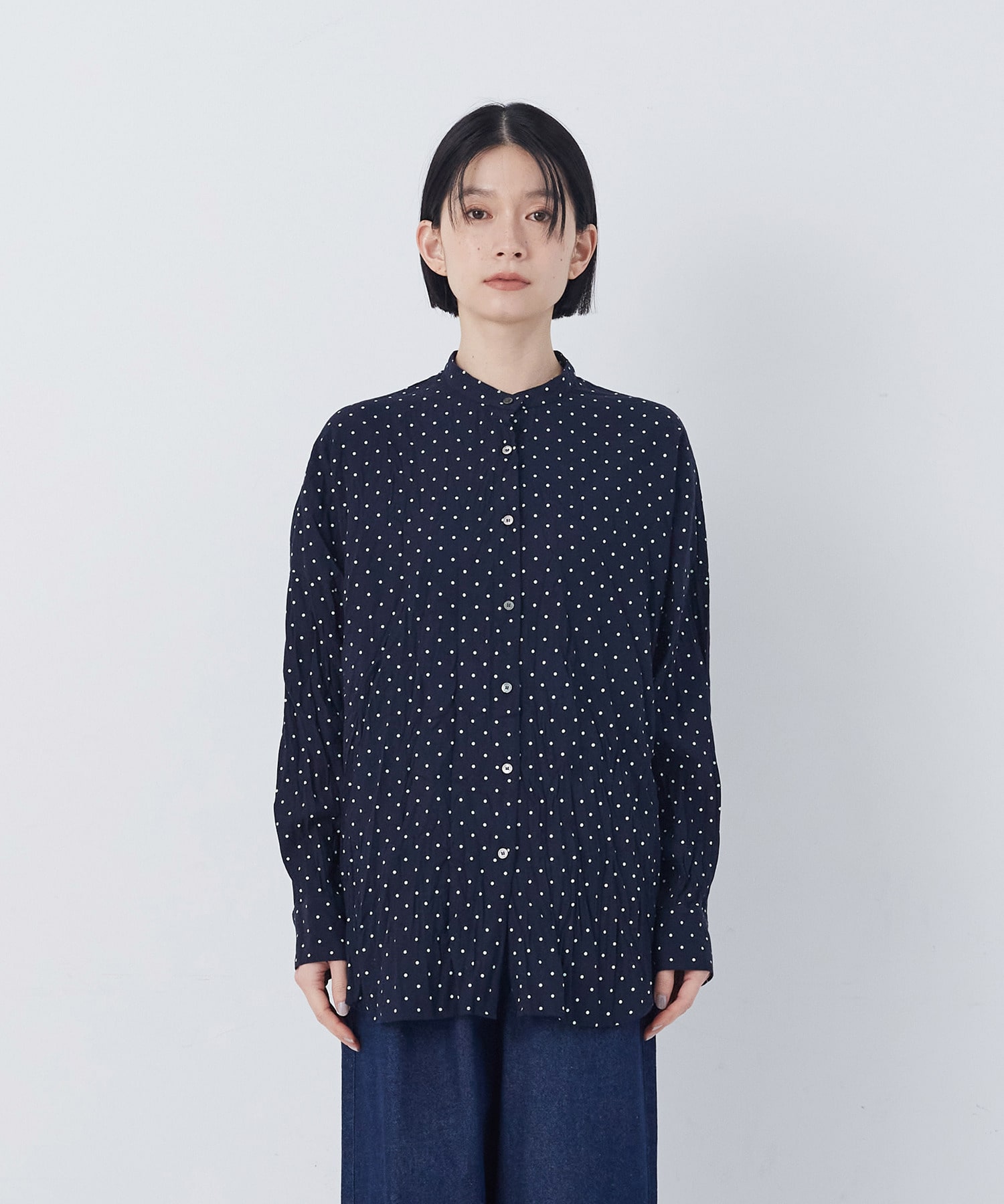【congés payés】クリンクル加工2wayシャツ 詳細画像 ドット 21