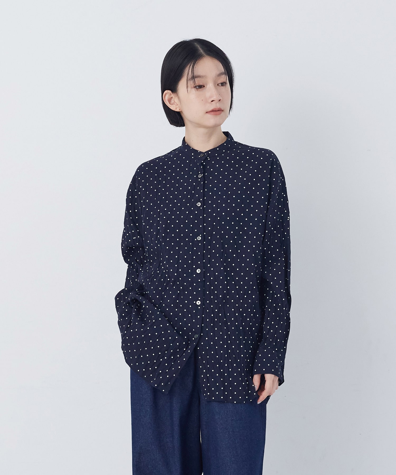 【congés payés】クリンクル加工2wayシャツ 詳細画像 ドット 29