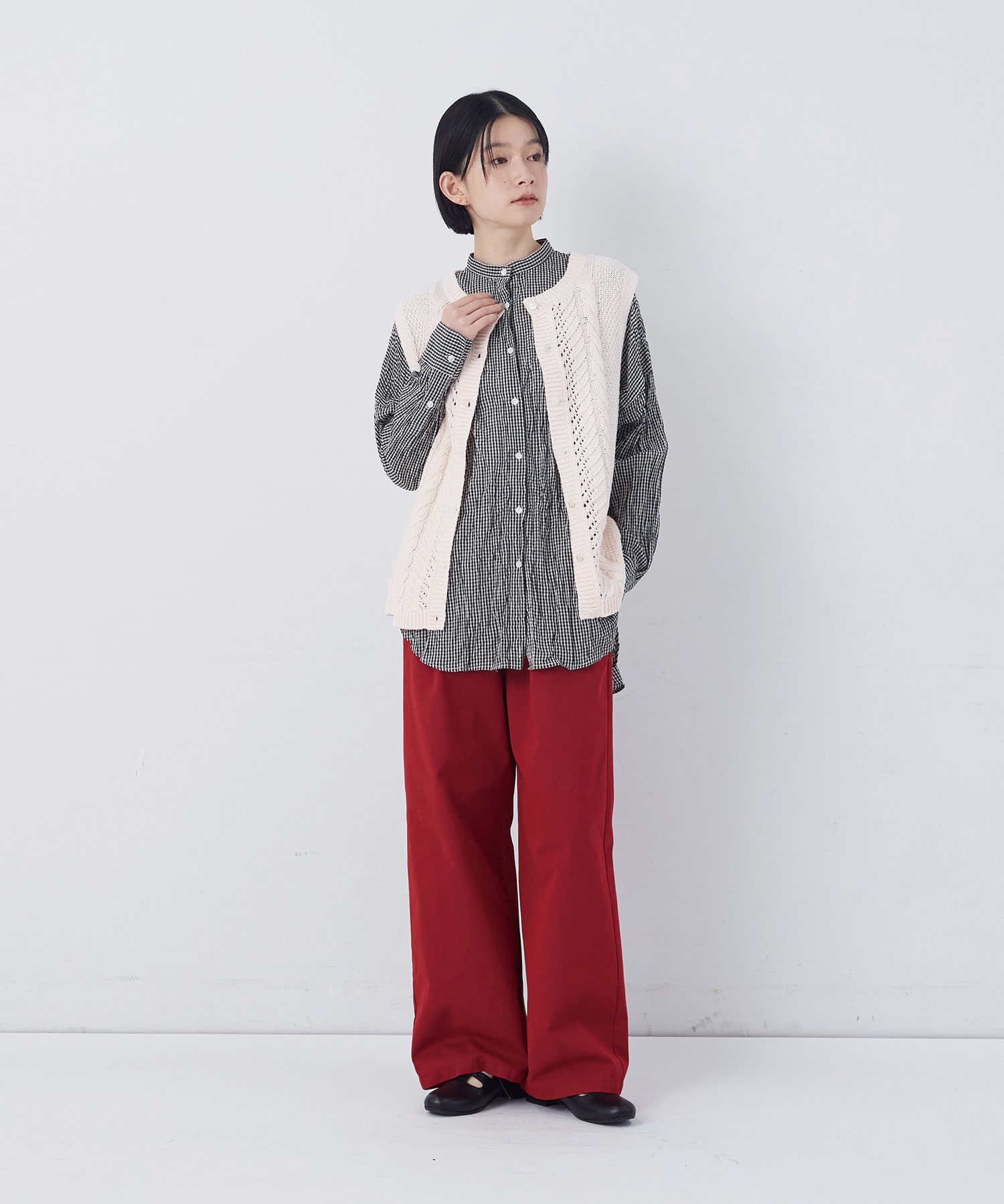 【congés payés】クリンクル加工2wayシャツ 詳細画像 ドット 4