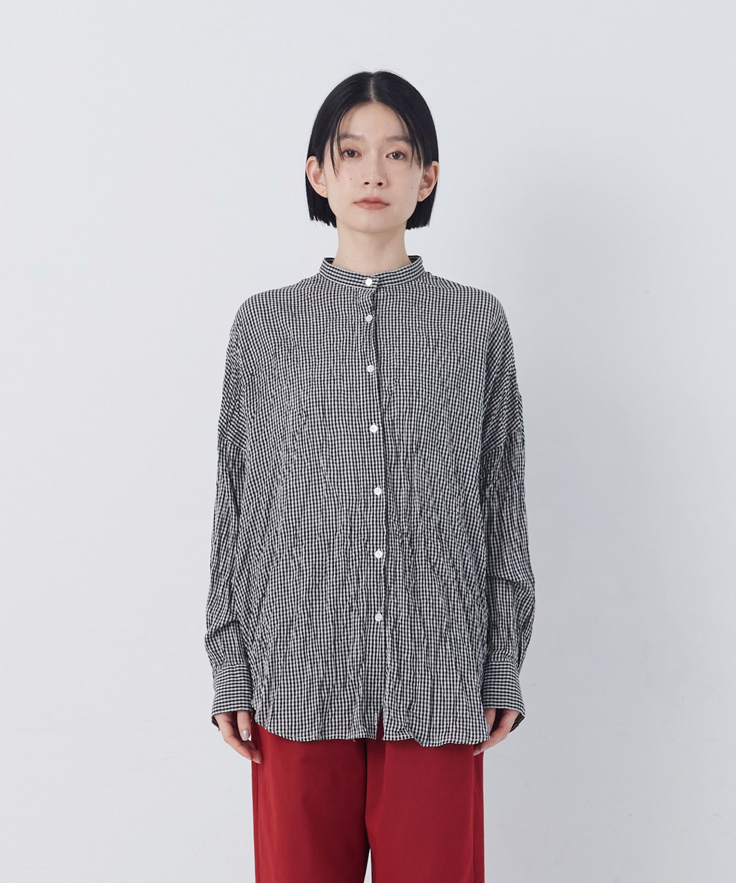 【congés payés】クリンクル加工2wayシャツ 詳細画像 ドット 6