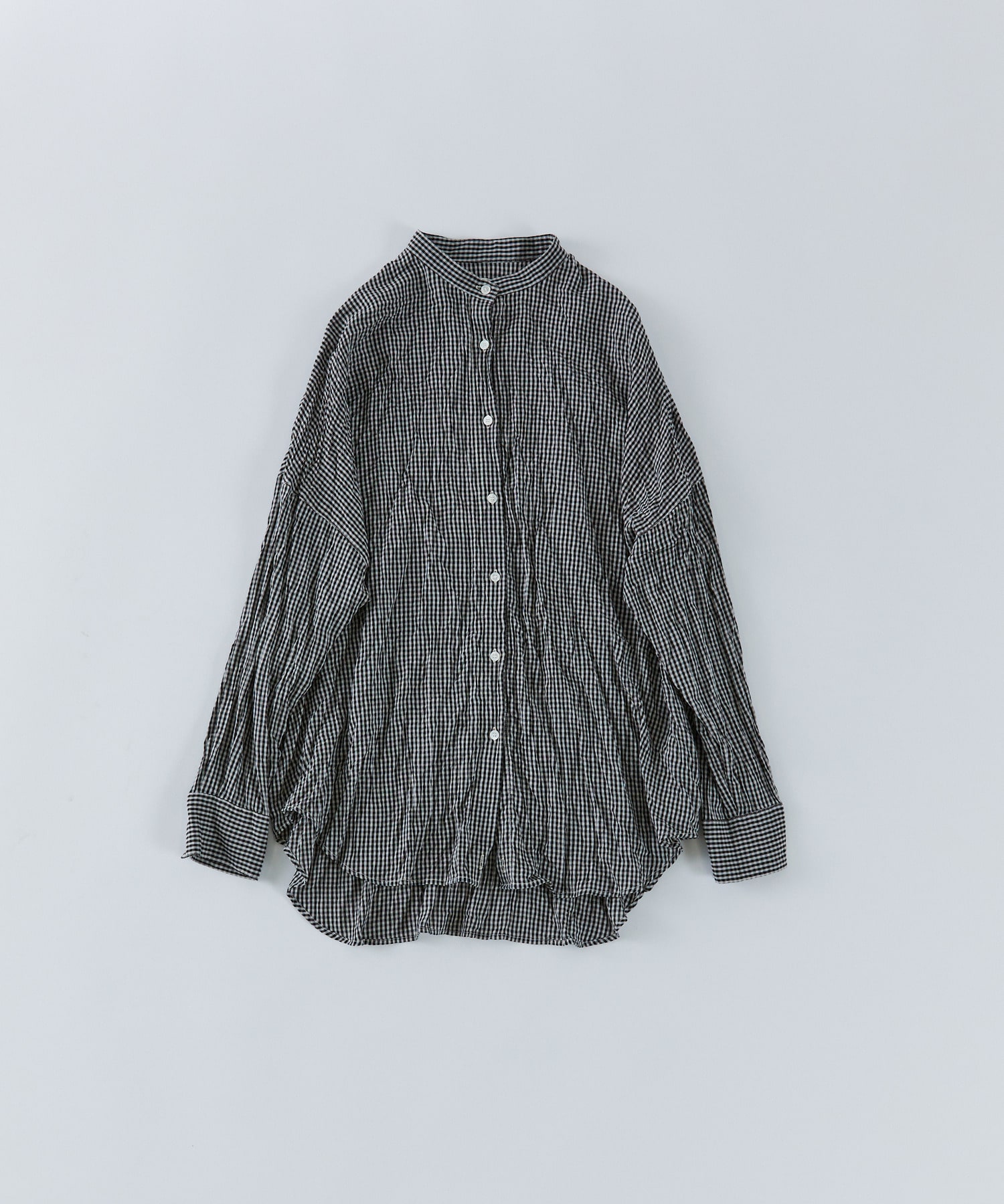 【congés payés】クリンクル加工2wayシャツ 詳細画像 チェック 1