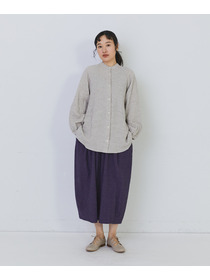 【congés payés】ワッフルスタンドカラーシャツ 詳細画像 ブラック系その他 1