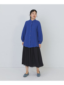 【congés payés】ワッフルスタンドカラーシャツ 詳細画像 ブラック系その他 10