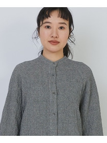 【congés payés】ワッフルスタンドカラーシャツ 詳細画像 ブラック系その他 22