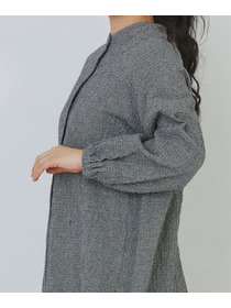 【congés payés】ワッフルスタンドカラーシャツ 詳細画像 ブラック系その他 24