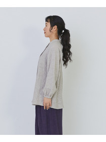 【congés payés】ワッフルスタンドカラーシャツ 詳細画像 ブラック系その他 5