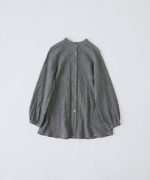 【congés payés】ワッフルスタンドカラーシャツ 詳細画像 ブラック系その他 1