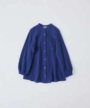 【congés payés】ワッフルスタンドカラーシャツ 詳細画像 ブルー系その他 1