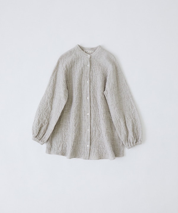 【congés payés】ワッフルスタンドカラーシャツ