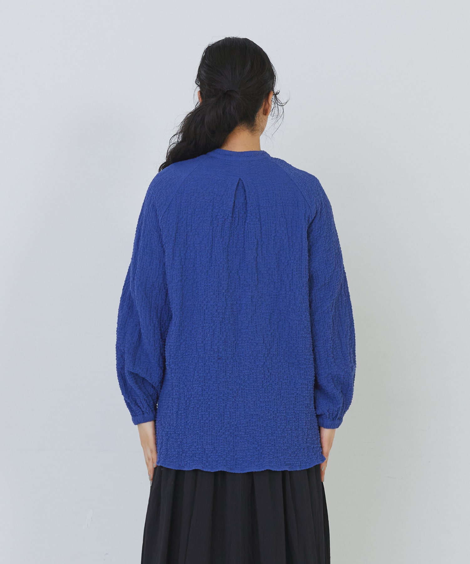 【congés payés】ワッフルスタンドカラーシャツ 詳細画像 ブラック系その他 14