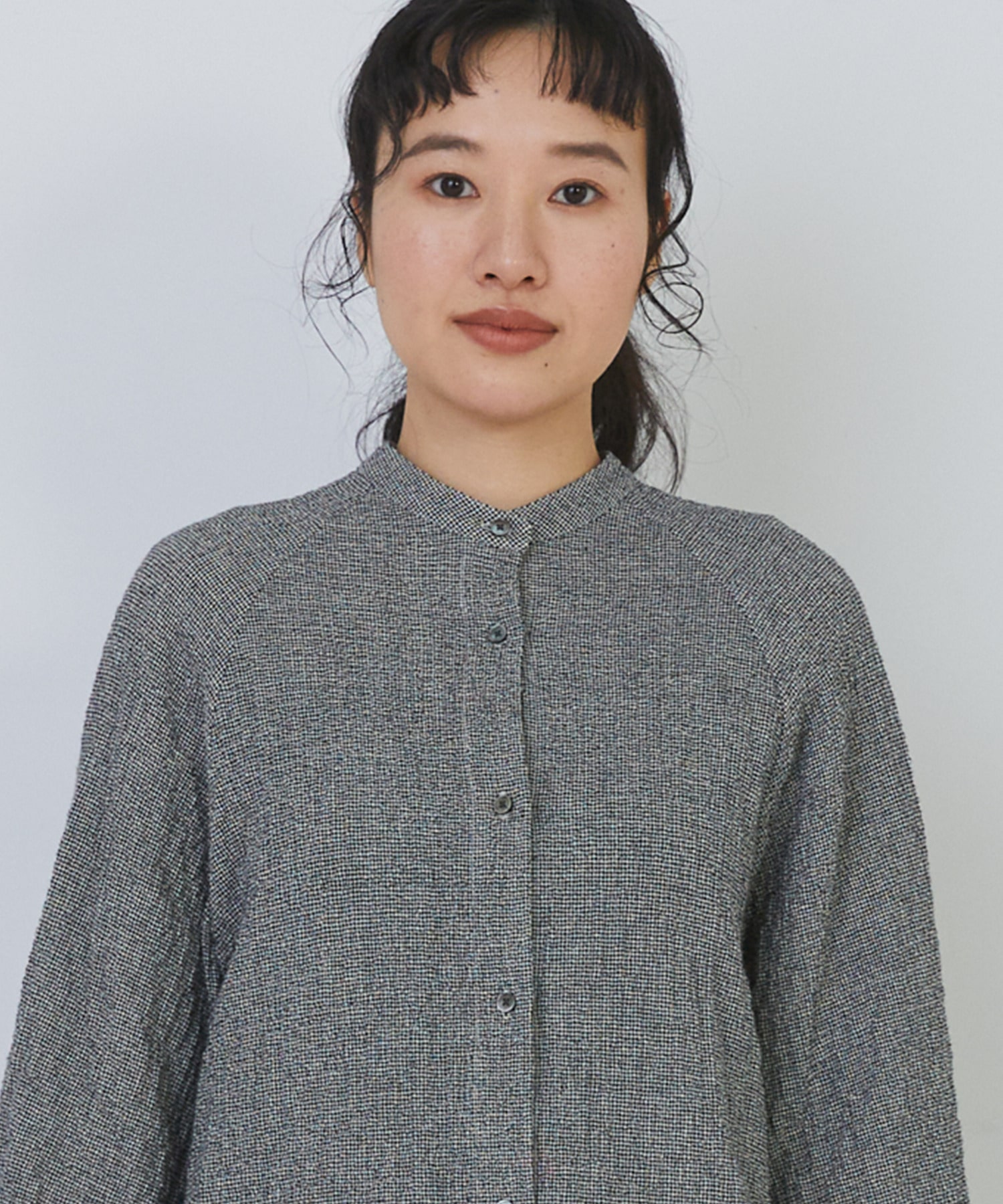 【congés payés】ワッフルスタンドカラーシャツ 詳細画像 ブラック系その他 22