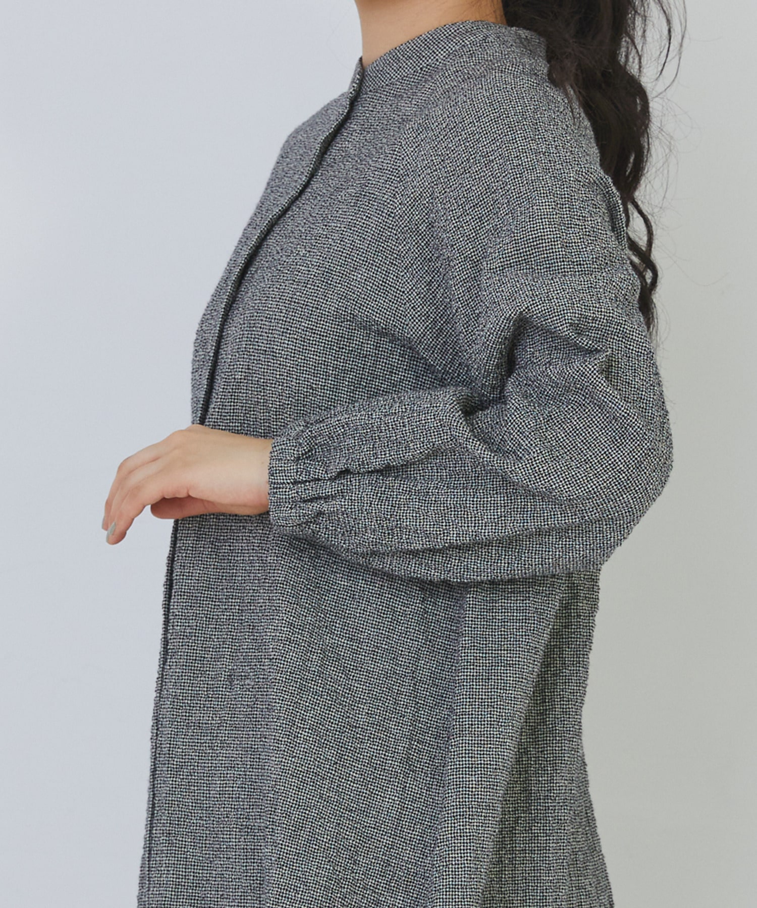 【congés payés】ワッフルスタンドカラーシャツ 詳細画像 ブラック系その他 24