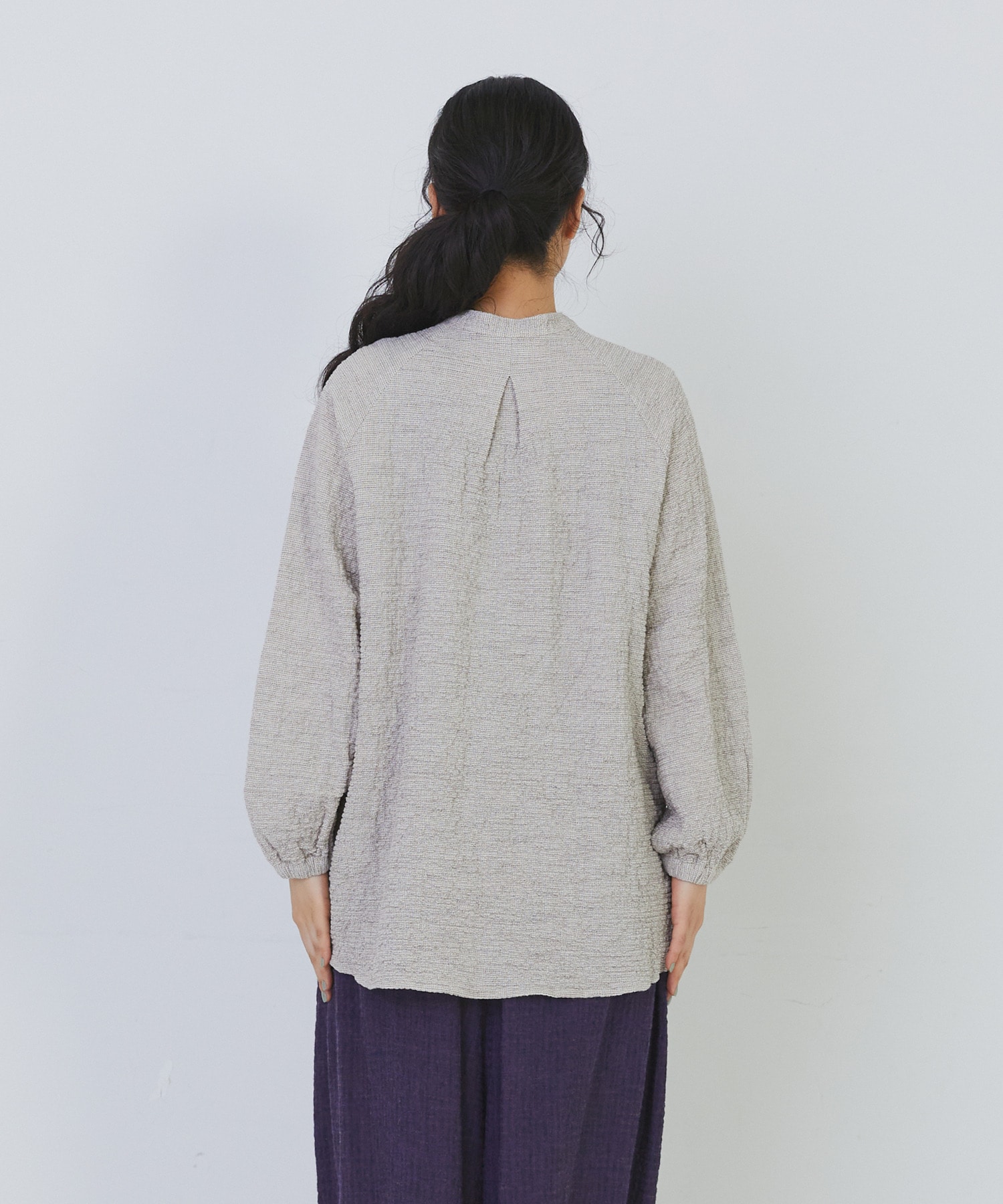 【congés payés】ワッフルスタンドカラーシャツ 詳細画像 ブラック系その他 6