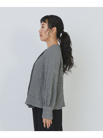 【congés payés】ワッフルラウンドカラーシャツ 詳細画像 ブルー系その他 14