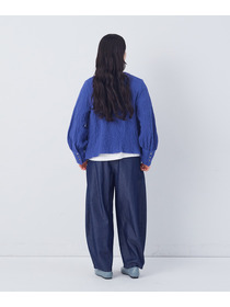 【congés payés】ワッフルラウンドカラーシャツ 詳細画像 ブルー系その他 18