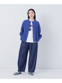 【congés payés】ワッフルラウンドカラーシャツ 詳細画像 ブルー系その他 20