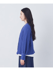 【congés payés】ワッフルラウンドカラーシャツ 詳細画像 ブルー系その他 22