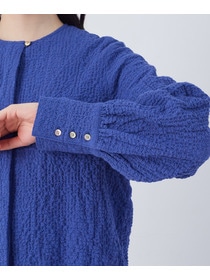 【congés payés】ワッフルラウンドカラーシャツ 詳細画像 ブルー系その他 26