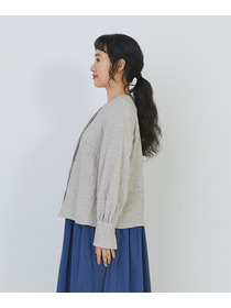 【congés payés】ワッフルラウンドカラーシャツ 詳細画像 ブルー系その他 7