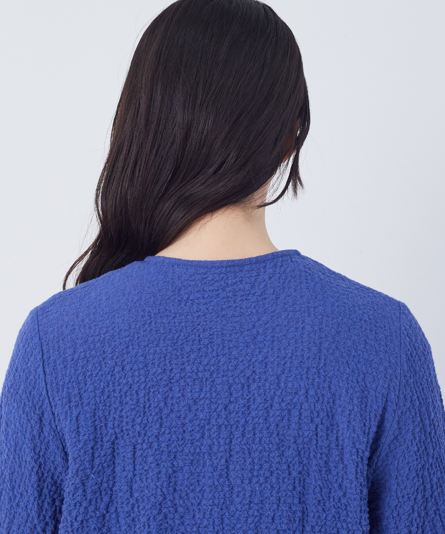 【congés payés】ワッフルラウンドカラーシャツ 詳細画像 ブルー系その他 25