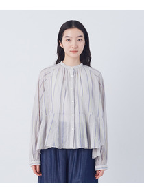 【congés payés】フリンジストライプブラウス 詳細画像 ブルー系その他 12