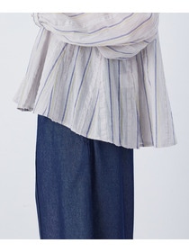 【congés payés】フリンジストライプブラウス 詳細画像 ブルー系その他 18