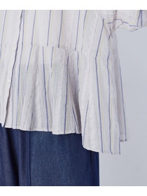 【congés payés】フリンジストライプブラウス 詳細画像 ブルー系その他 19