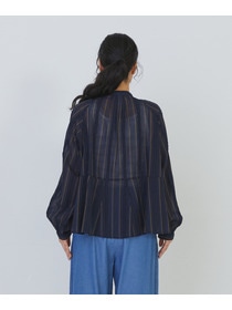 【congés payés】フリンジストライプブラウス 詳細画像 ブルー系その他 7