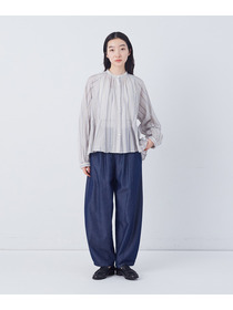 【congés payés】フリンジストライプブラウス 詳細画像 ブルー系その他 8