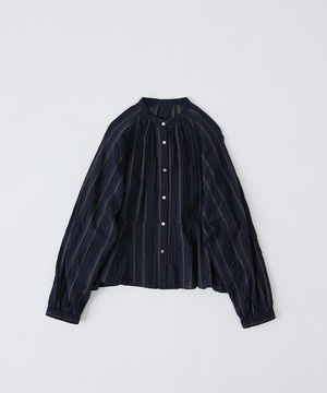 【congés payés】フリンジストライプブラウス 詳細画像 ブルー系その他 1