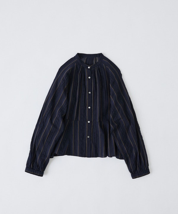 フリンジストライプブラウス 詳細画像 ブルー系その他 1