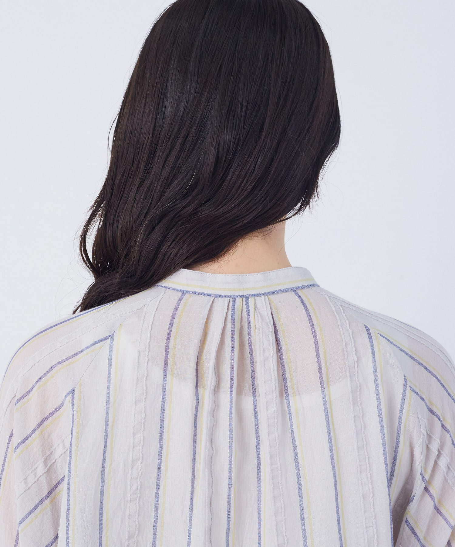 【congés payés】フリンジストライプブラウス 詳細画像 ブルー系その他 16