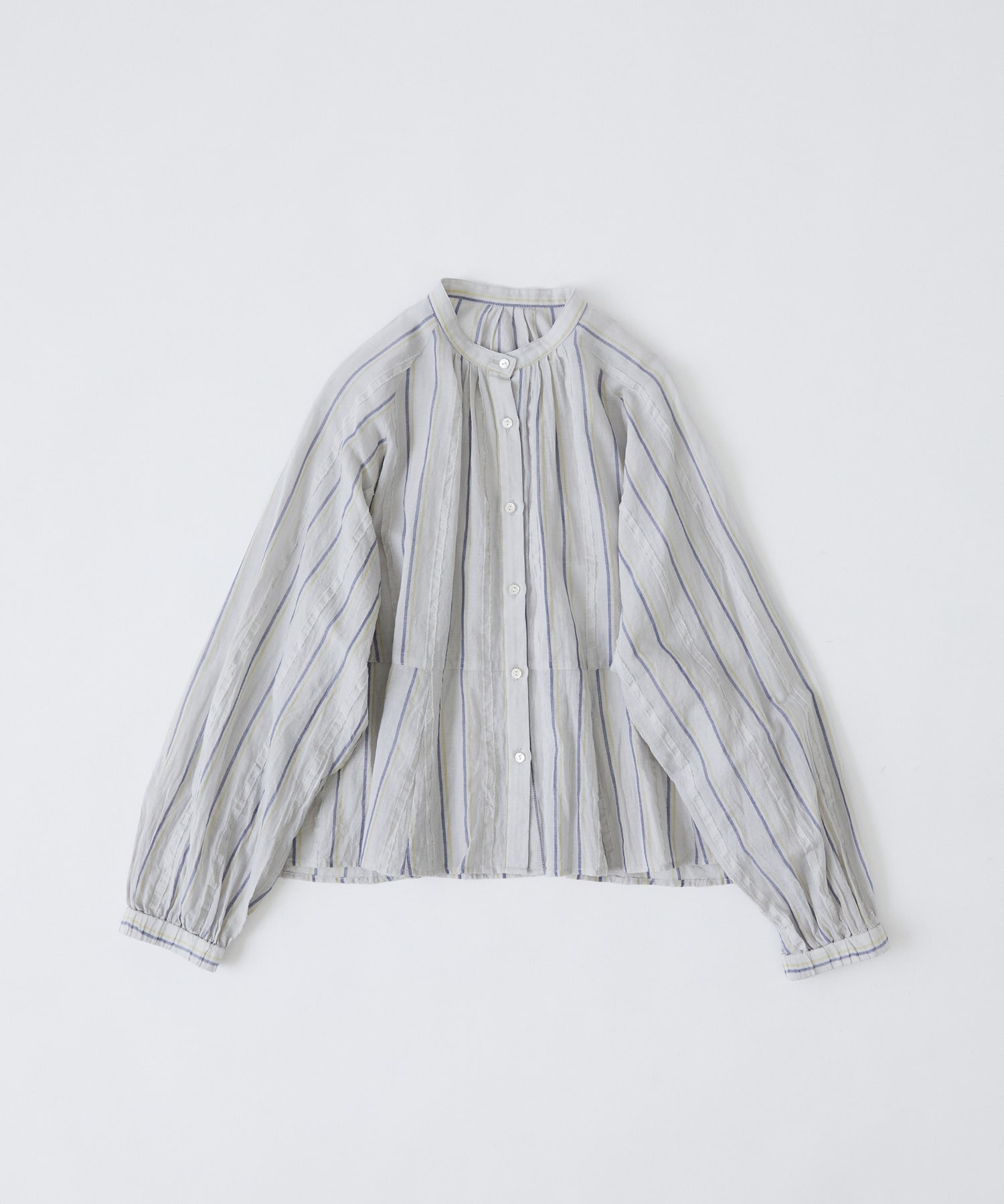 【congés payés】フリンジストライプブラウス 詳細画像 グレー系その他 1