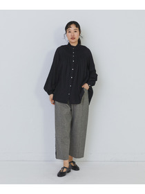 【congés payés】モスリンラウンドタックブラウス 詳細画像 ブラック 10