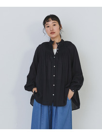 【congés payés】モスリンラウンドタックブラウス 詳細画像 ブラック 11