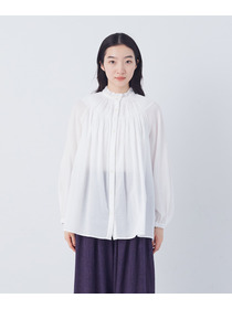 【congés payés】モスリンラウンドタックブラウス 詳細画像 ブラック 4