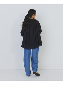 【congés payés】モスリンラウンドタックブラウス 詳細画像 ブラック 9