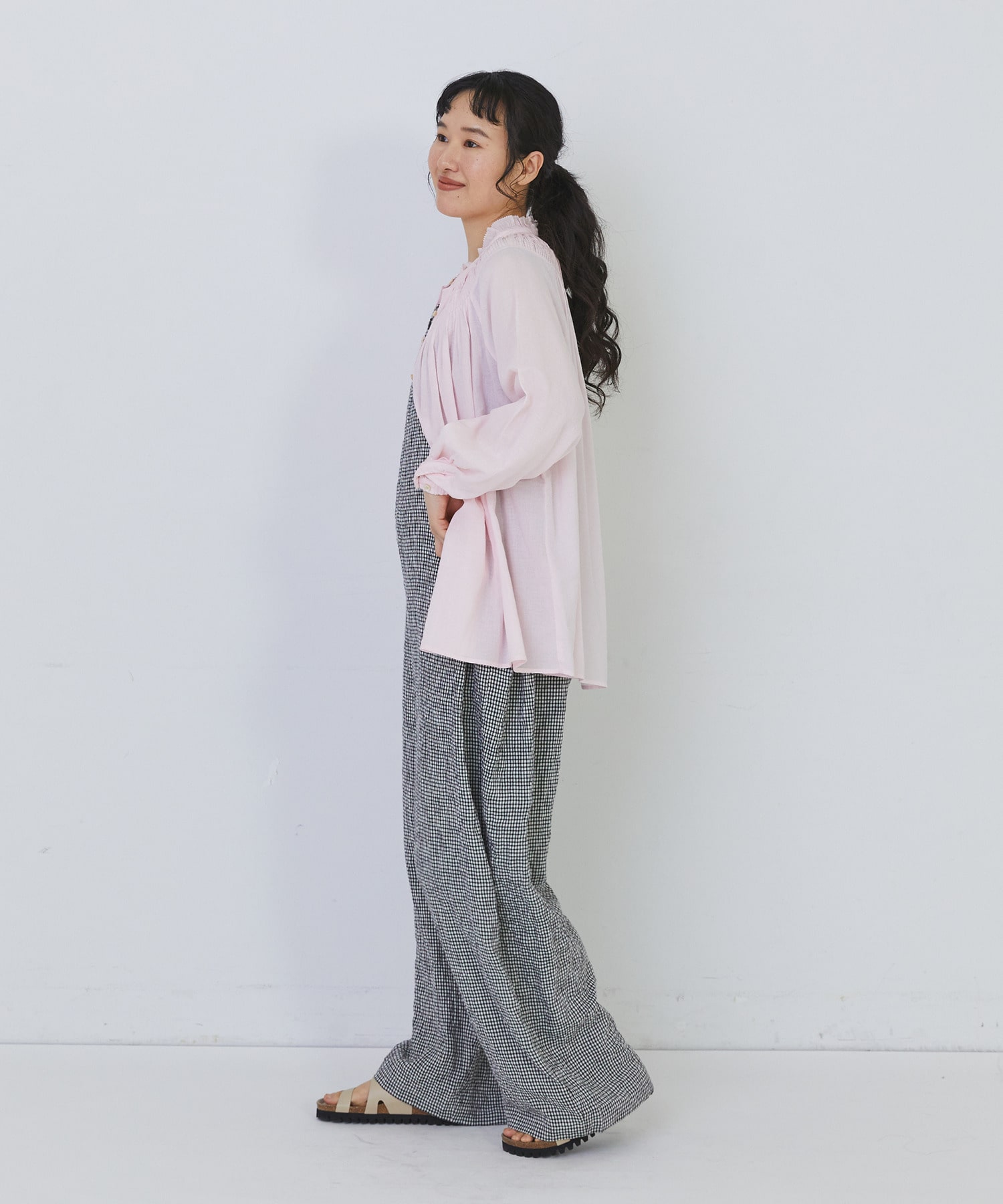 【congés payés】モスリンラウンドタックブラウス 詳細画像 ブラック 15