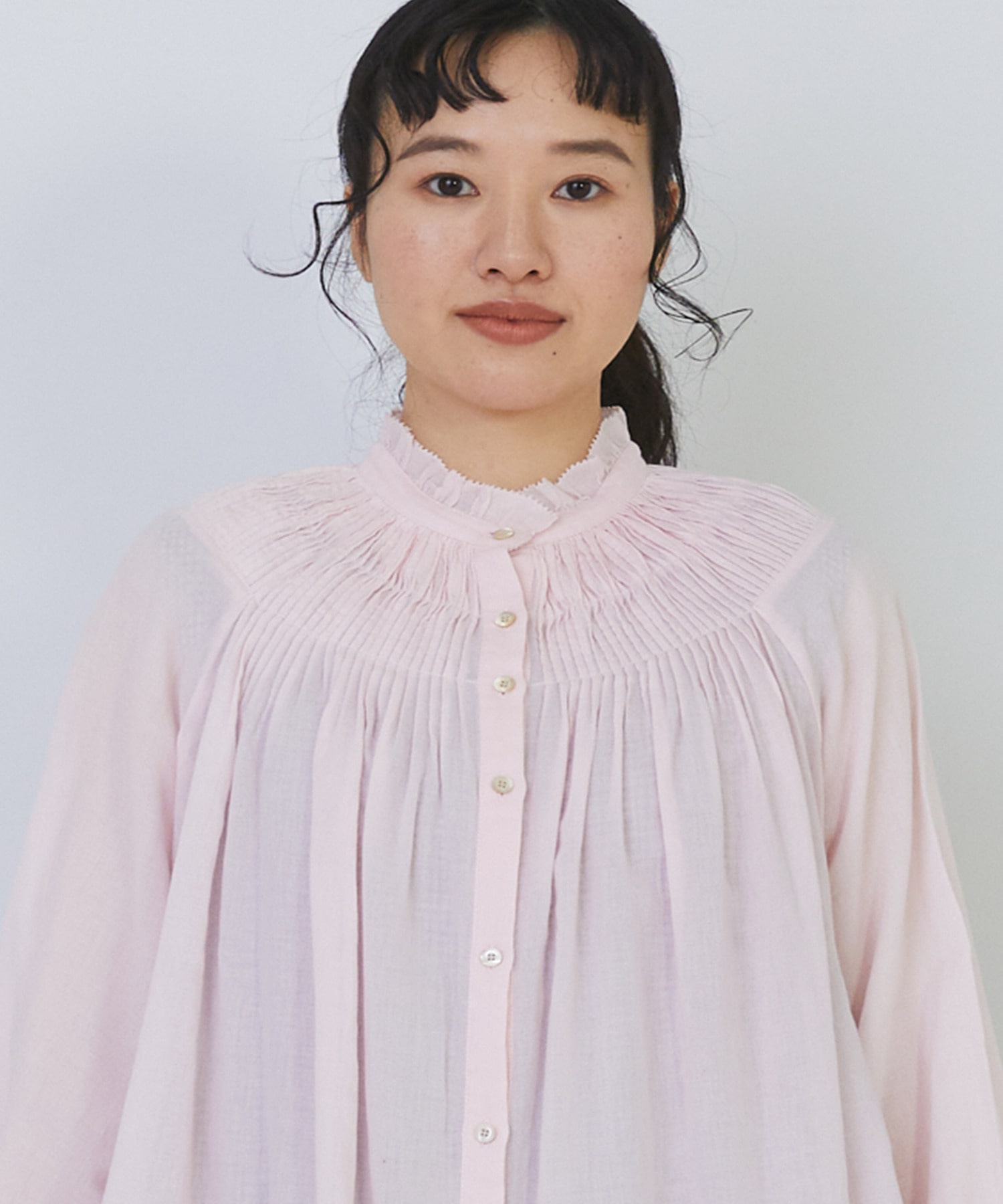 【congés payés】モスリンラウンドタックブラウス 詳細画像 ブラック 22